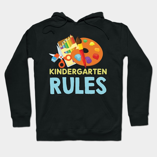 Kindergarten Rules Back to School Hoodie by folidelarts